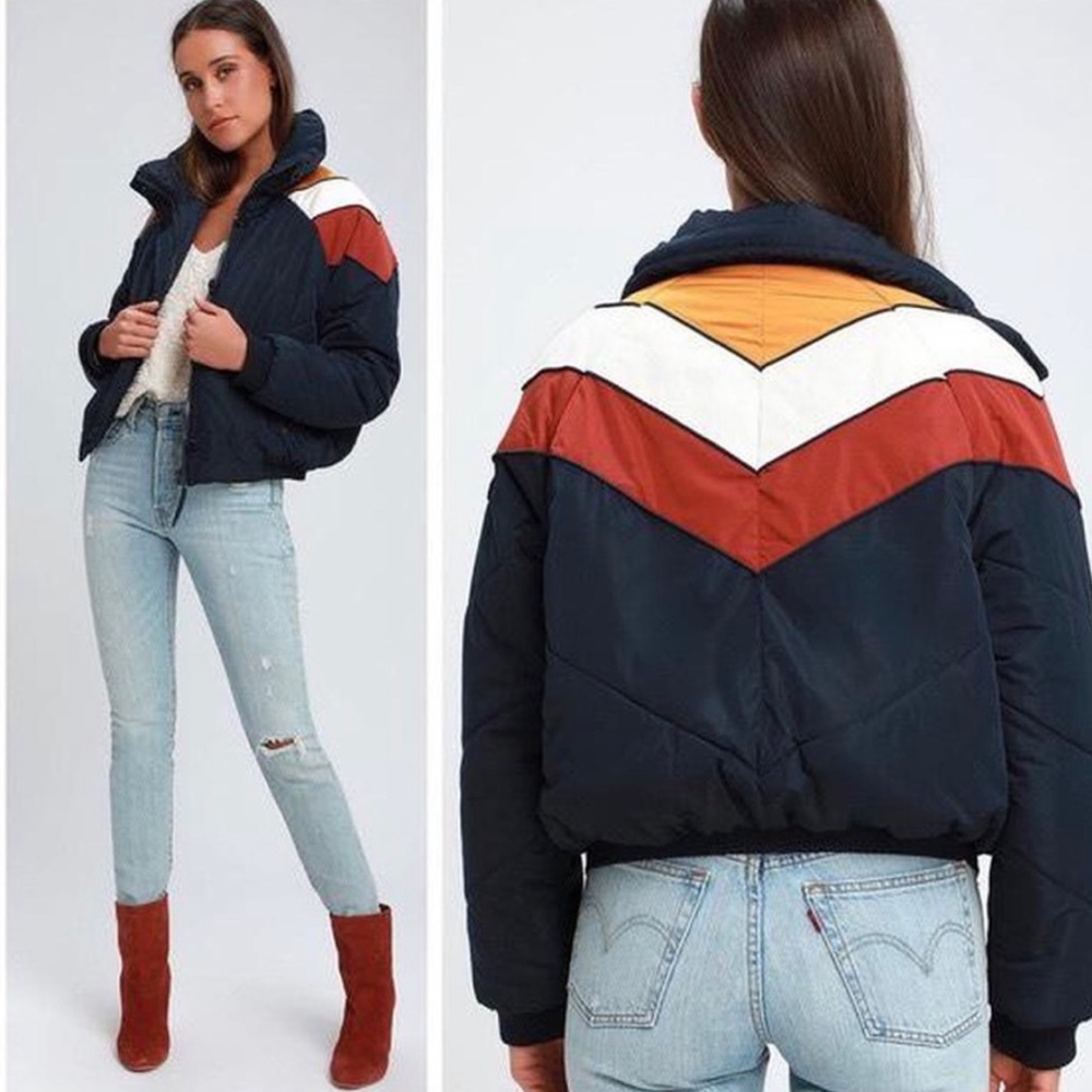 Free People Chevron Ski Puffer Jacket